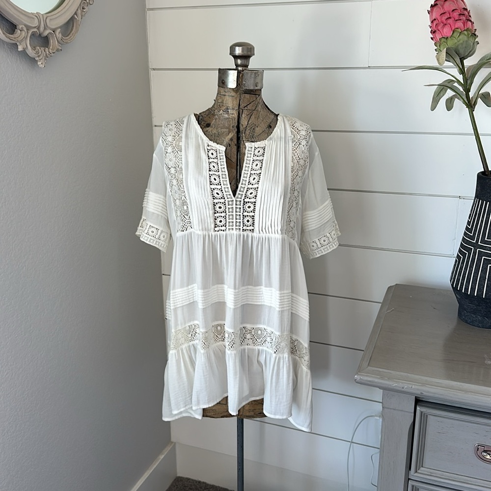 Anthropologie Maeve Crochet Baby Doll Blouse